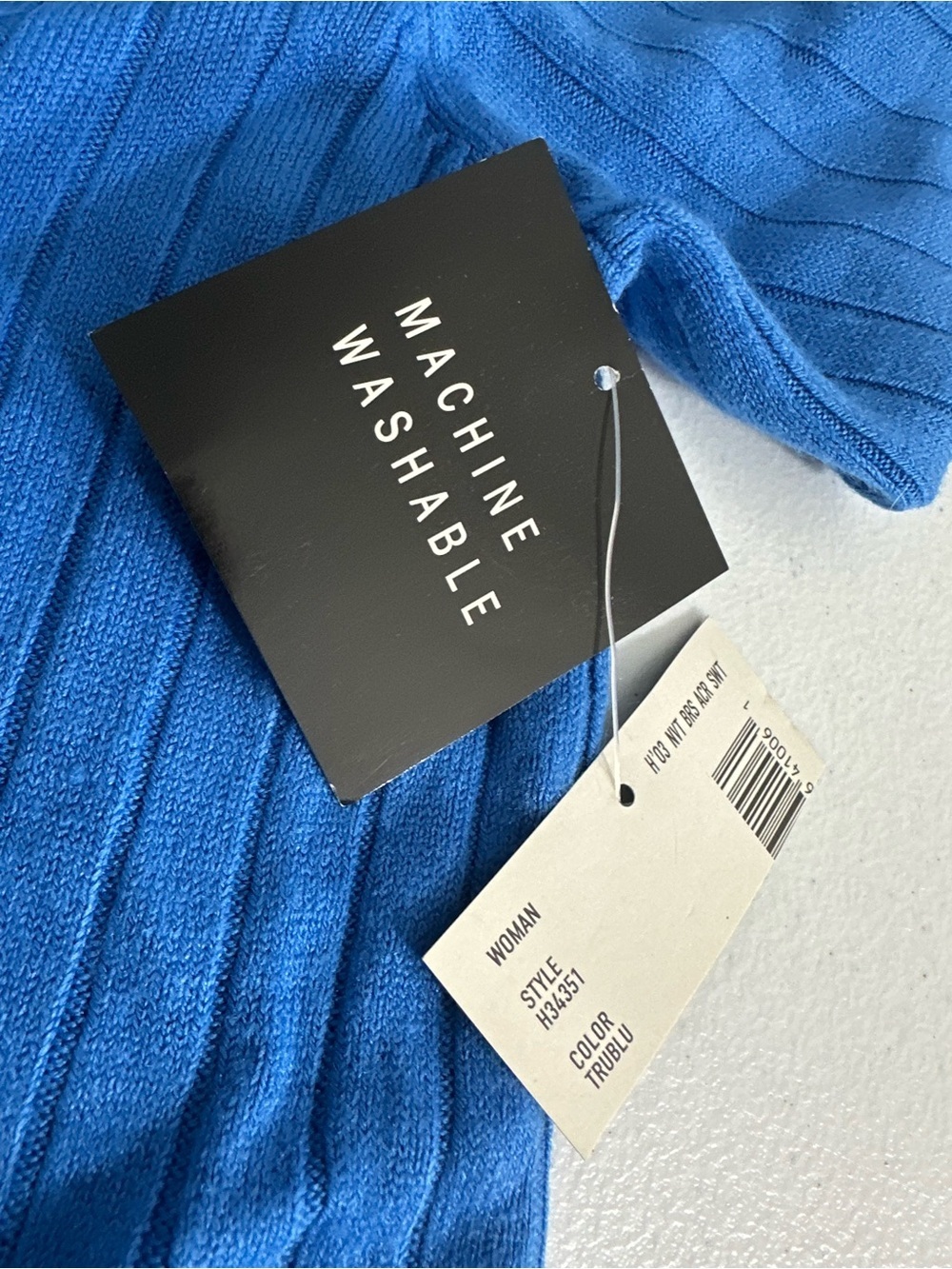 NEW Sag Harbor Sz 1X Plus Womens Cable & Ribbed Knit Blue Short Sleeve Top Shirt - Picture 6 of 8